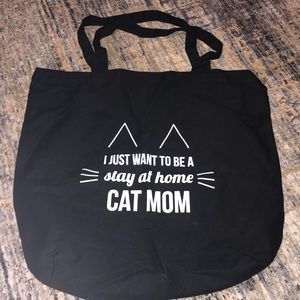 Stay at home Cat Mom tote bag